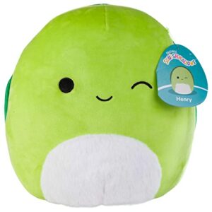 squishmallows 10" henry the winking turtle - officially licensed kellytoy plush - collectible soft & squishy turtle stuffed animal toy - gift for kids, girls & boys - 10 inch