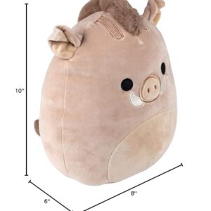 Squishmallows Original 10-Inch Warren The Boar - Official Jazwares Plush - Collectible Soft & Squishy Stuffed Animal Toy - Add to Your Squad - Gift for Kids, Girls & Boys