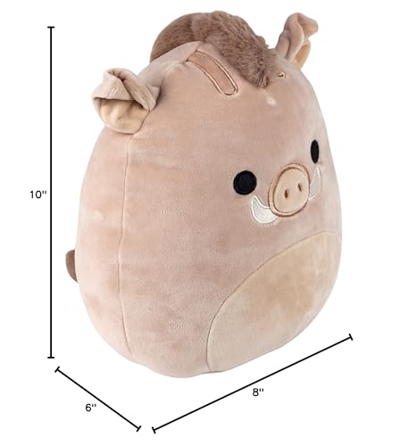 Squishmallows Original 10-Inch Warren The Boar - Official Jazwares Plush - Collectible Soft & Squishy Stuffed Animal Toy - Add to Your Squad - Gift for Kids, Girls & Boys