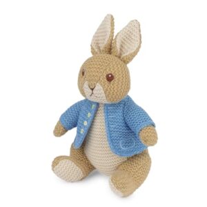 GUND Beatrix Potter Peter Rabbit Knit Plush, Easter Gift, Easter Bunny Stuffed Animal for Ages 1 and Up, Brown/Blue, 6.5”