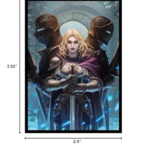 Fantasy North - Sara Falcross - Knight Captain - 100 Smooth Matte TCG Trading Card Sleeves - Fits Magic MTG Commander Pokemon and Other Card Games - Playing Card Sleeves