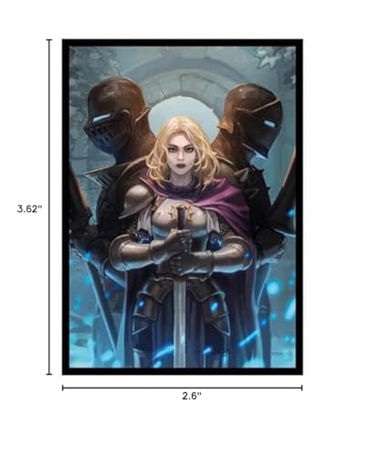 Fantasy North - Sara Falcross - Knight Captain - 100 Smooth Matte TCG Trading Card Sleeves - Fits Magic MTG Commander Pokemon and Other Card Games - Playing Card Sleeves