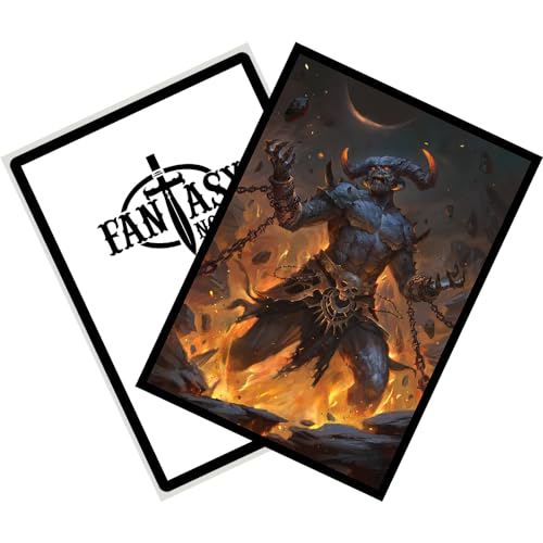 Fantasy North - Aggamon - Lord of Hatred - 100 Smooth Matte TCG Trading Card Sleeves - Fits Magic MTG Commander Pokemon and Other Card Games - Playing Card Sleeves