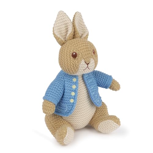 GUND Beatrix Potter Peter Rabbit Knit Plush, Easter Gift, Easter Bunny Stuffed Animal for Ages 1 and Up, Brown/Blue, 6.5”