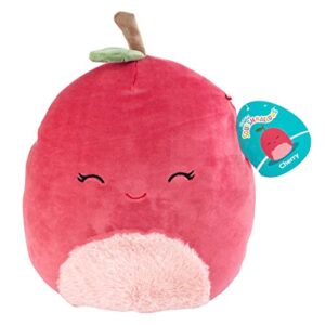 Squishmallows Original 10-Inch Cherry The Purple Cherry - Food Squad - Official Jazwares Plush - Collectible Soft & Squishy Fruit Stuffed Animal Toy - Add to Your Squad - Gift for Kids, Girls & Boys