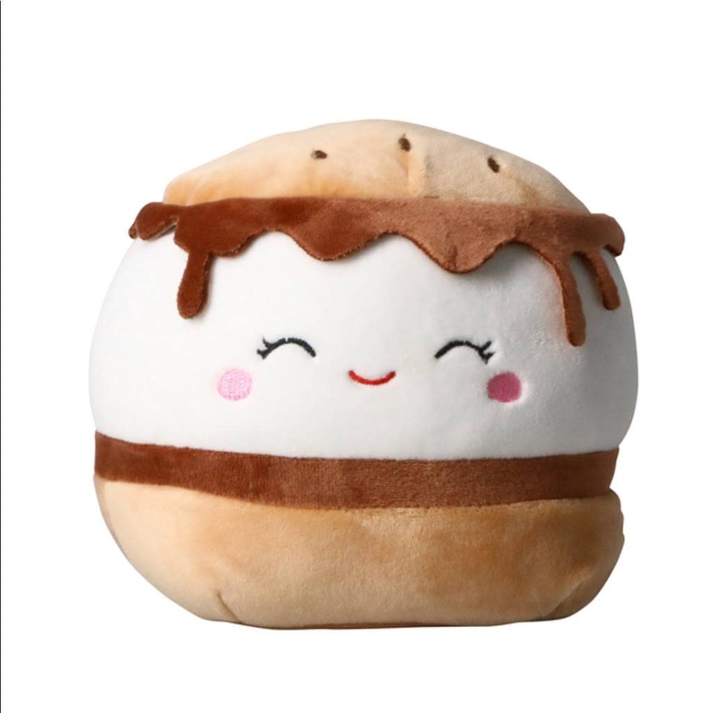 Squishmallows Oficial Kellytoy Food Plush Toys Soft Plush Animal (Carmelita Smores, 5 Inch)