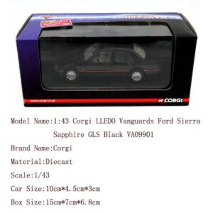 Corgi 1:43 LLEDO Vanguards for Ford Sierra Sapphire GLS Black VA09901 Diecast Model Toys Car Limited Collection Auto Gift