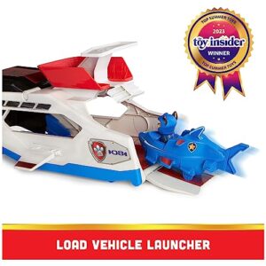 Paw Patrol Aqua Pups Whale Patroller Team Vehicle with Chase Action Figure, Toy Car and Vehicle Launcher, Kids Toys for Ages 3 and up