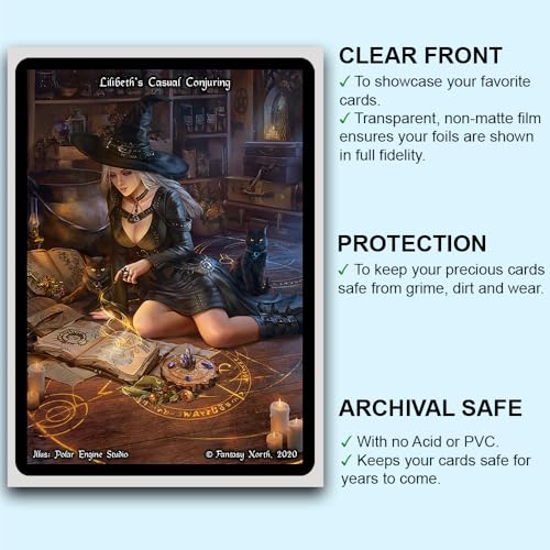 Fantasy North - Sara Falcross - Knight Captain - 100 Smooth Matte TCG Trading Card Sleeves - Fits Magic MTG Commander Pokemon and Other Card Games - Playing Card Sleeves