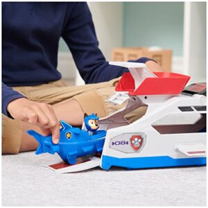 Paw Patrol Aqua Pups Whale Patroller Team Vehicle with Chase Action Figure, Toy Car and Vehicle Launcher, Kids Toys for Ages 3 and up