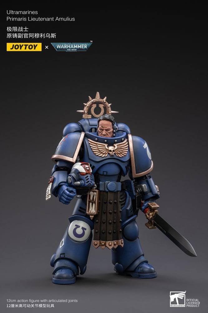 BLOOMAGE JOYTOY (BEIJING) TECH Warhammer 40K: Ultramarines Primaris Lieutenant Amulius 1:18 Scale Action Figure, Multi