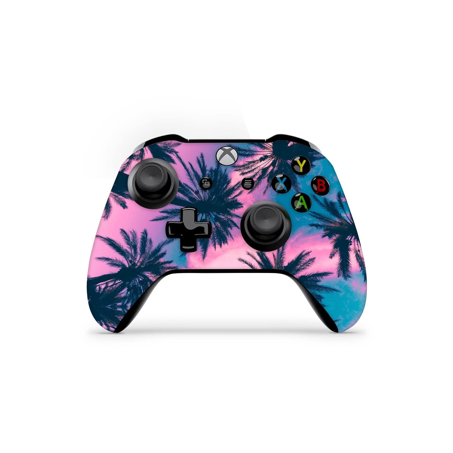 ZOOMHITSKINS Controller Skin Compatible with X1 S and X1 X, Vinyl Sticker Technology, Palm Sky California Summer Vibes Purple Tropical, Durable, 1 Skin, Made in The USA