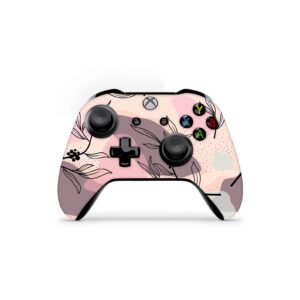 zoomhitskins controller skin compatible with x1 s and x1 x, vinyl sticker technology, boho pink vintage botanical leaves forrest leaves fall, durable, 1 skin, made in the usa