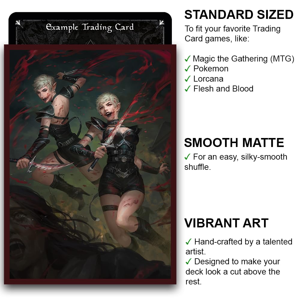 Brylle and Lahvi - Blood-Crazed Twins - 100 Matte Card Sleeves (FN29S-R) - Fantasy North