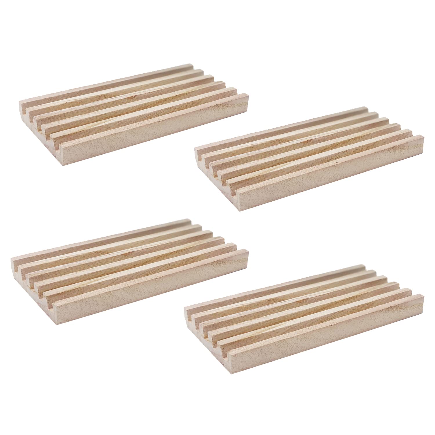 ESSAJOY Wooden Domino Trays/Racks Set of 4 Mexican Train Domino Trays/Racks Holders Rummy Rack Domino Tiles Holders Domino Wood Holder【Dominoes Not Included】