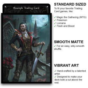 Fantasy North - Victor Khorvis - Night Lord - 100 Smooth Matte TCG Trading Card Sleeves - Fits Magic MTG Commander Pokemon and Other Card Games - Playing Card Sleeves