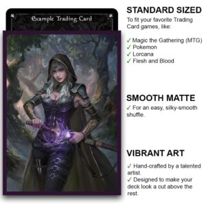 Fantasy North - Valindra Elmourne - Queen's Vanquisher - 100 Smooth Matte TCG Trading Card Sleeves - Fits Magic MTG Commander Pokemon and Other Card Games - Playing Card Sleeves