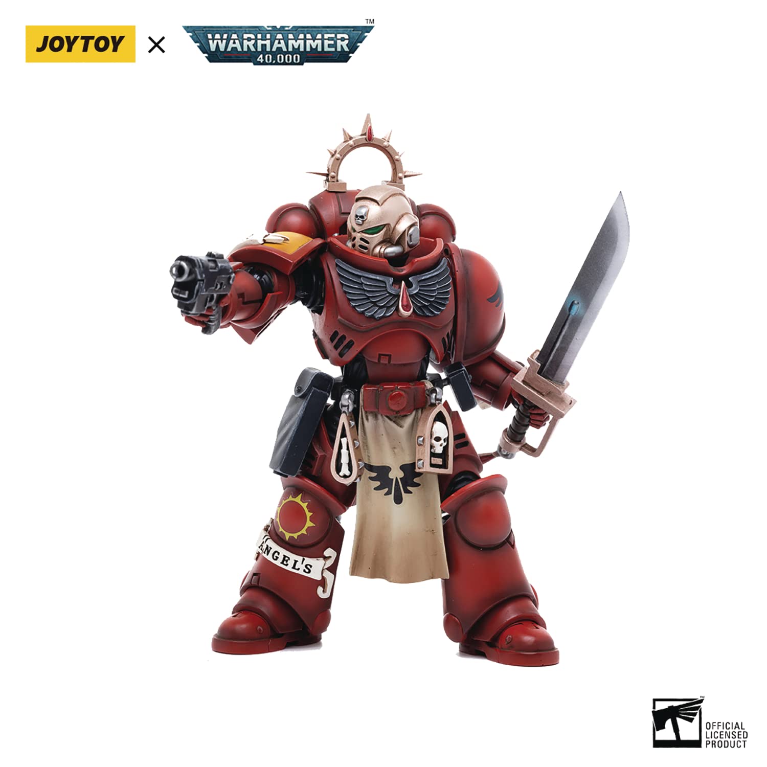 BLOOMAGE JOYTOY (BEIJING) TECH Warhammer 40K: Blood Angels Primaris Lieutenant Tolmeron 1:18 Scale Action Figure, Multi