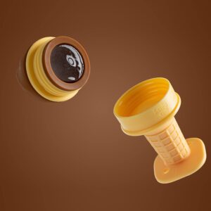 Smily Mia Freezer Teether for Babies 12-18Months,Freezable Ice Cream Toy for 6-12Months Babies,Cold Water Soother for 3-6Months for Teething Pian Relief, Choclate Brown