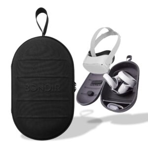 bondir carrying case for oculus/meta quest 2 / meta quest 3 (black)