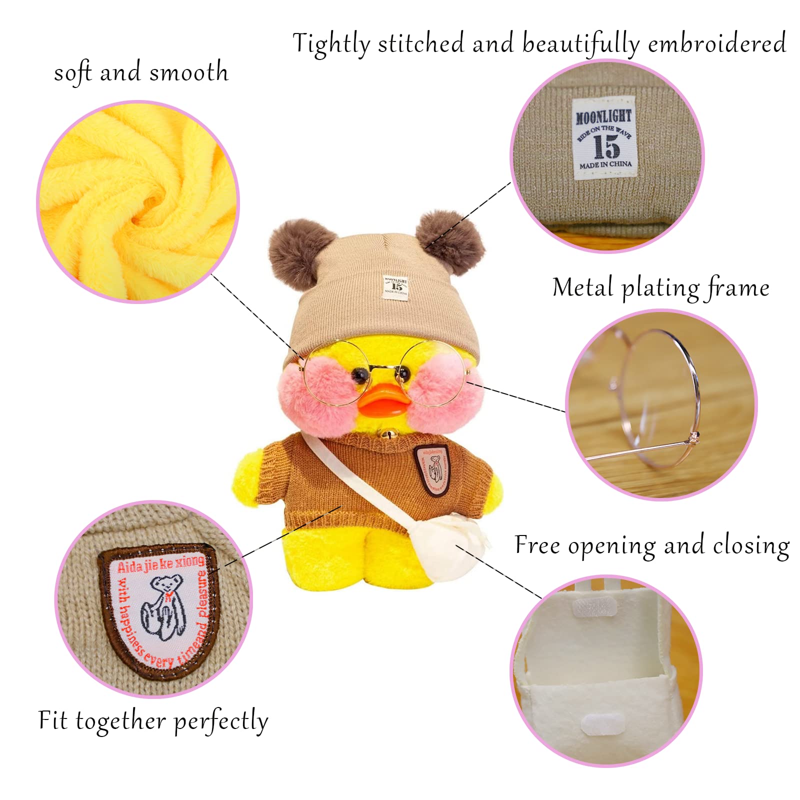 ANKANGTOY Duck Stuffed Animals Cute Stuff 12'' Duck Plush Toys DIY Costume Doll Plushies Gift for Kids Girls (Righteous Duck)