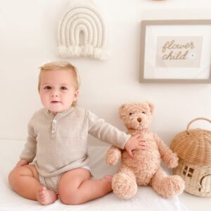 MON AMI Mr. Cuddleworth The Bear Stuffed Animal – 15”, Teddy Bear Plush Gifts for Baby Shower, Cute Plushies for Kids of All Ages