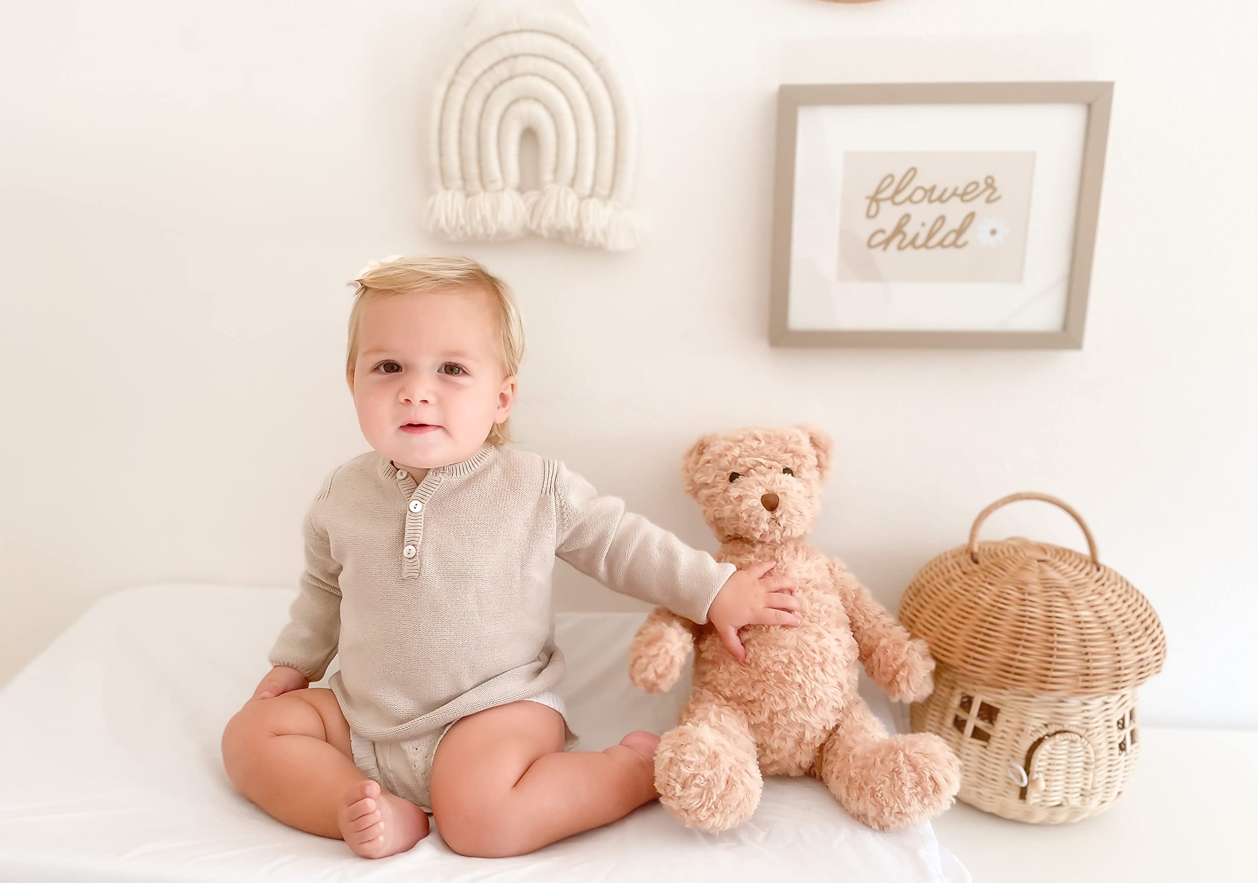 MON AMI Mr. Cuddleworth The Bear Stuffed Animal – 15”, Teddy Bear Plush Gifts for Baby Shower, Cute Plushies for Kids of All Ages