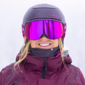 Giro Ella Ski Goggles - Snowboard Goggles for Women - White Limitless Strap with Vivid Pink/Vivid Infrared Lenses