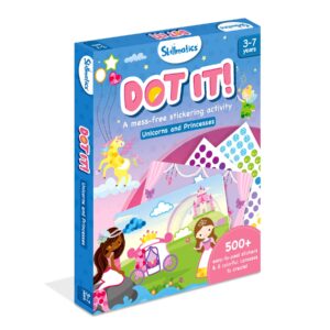 Skillmatics Art Activity - Dot It Unicorns & Princesses, No Mess Sticker Art for Kids, Craft Kits, DIY Activity, Gifts for Boys & Girls Ages 3, 4, 5, 6, 7, Travel Toys