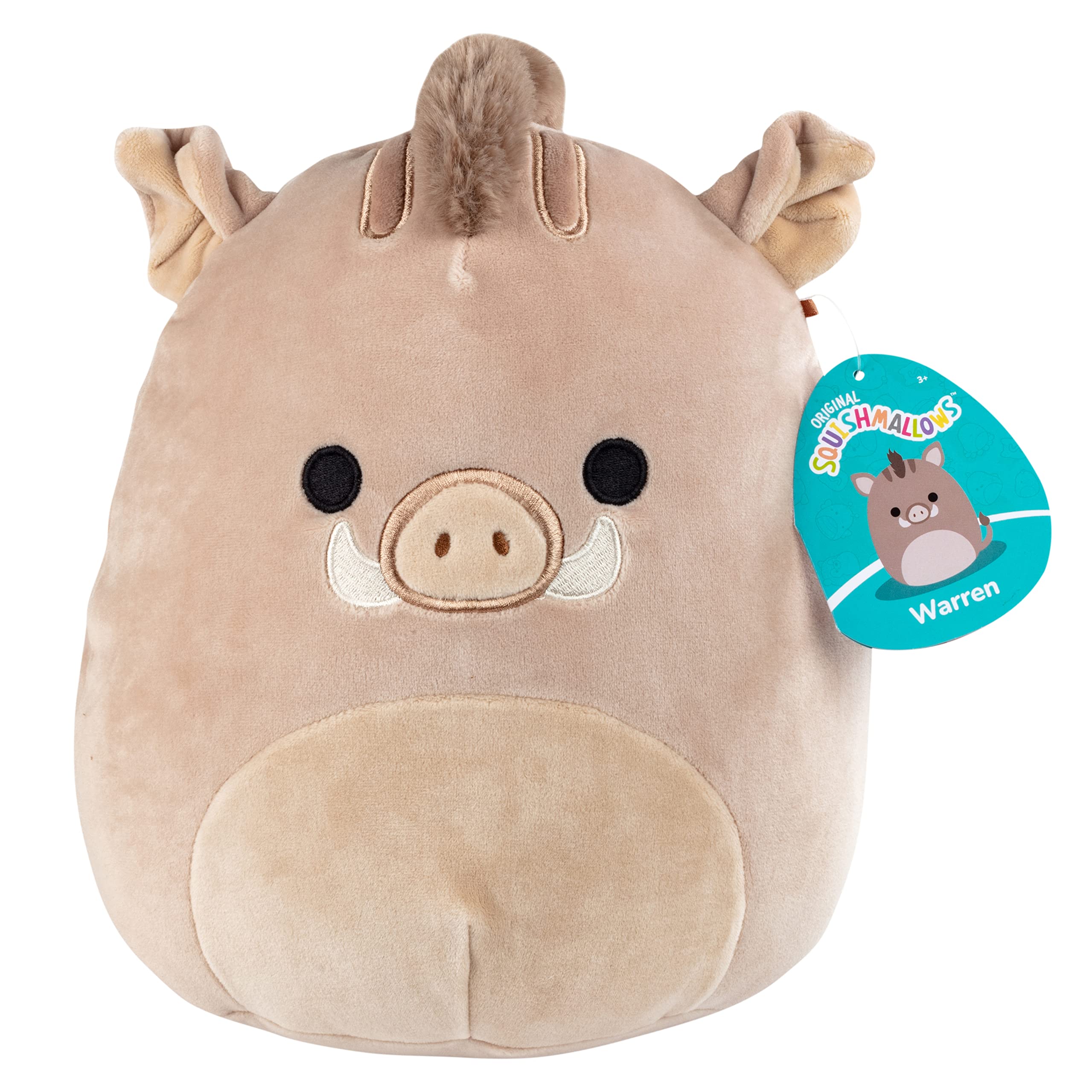 Squishmallows Original 10-Inch Warren The Boar - Official Jazwares Plush - Collectible Soft & Squishy Stuffed Animal Toy - Add to Your Squad - Gift for Kids, Girls & Boys