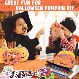 485Pcs Halloween Crafts for Kids Foam Pumpkins for Crafts DIY Pumpkin Decorating 30 Kits Pumpkin Stickers Halloween Arts and Crafts for Kids Fall Halloween Activities Decorations Party Favors Supplies