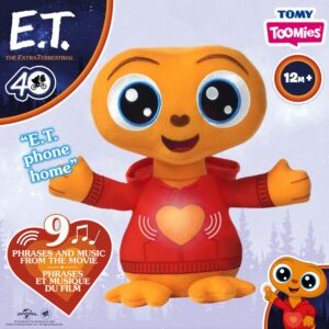 Toomies E.T. The Extra-Terrestrial My Best Friend E.T. — 40th Anniversary Edition — Interactive Light Up Plush Toys with Soothing Heartbeat Sounds and Nine Different Phrases and Music