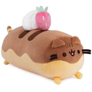 gund pusheen Éclair squisheen plush, stuffed animal for ages 8 and up, brown/yellow, 11”