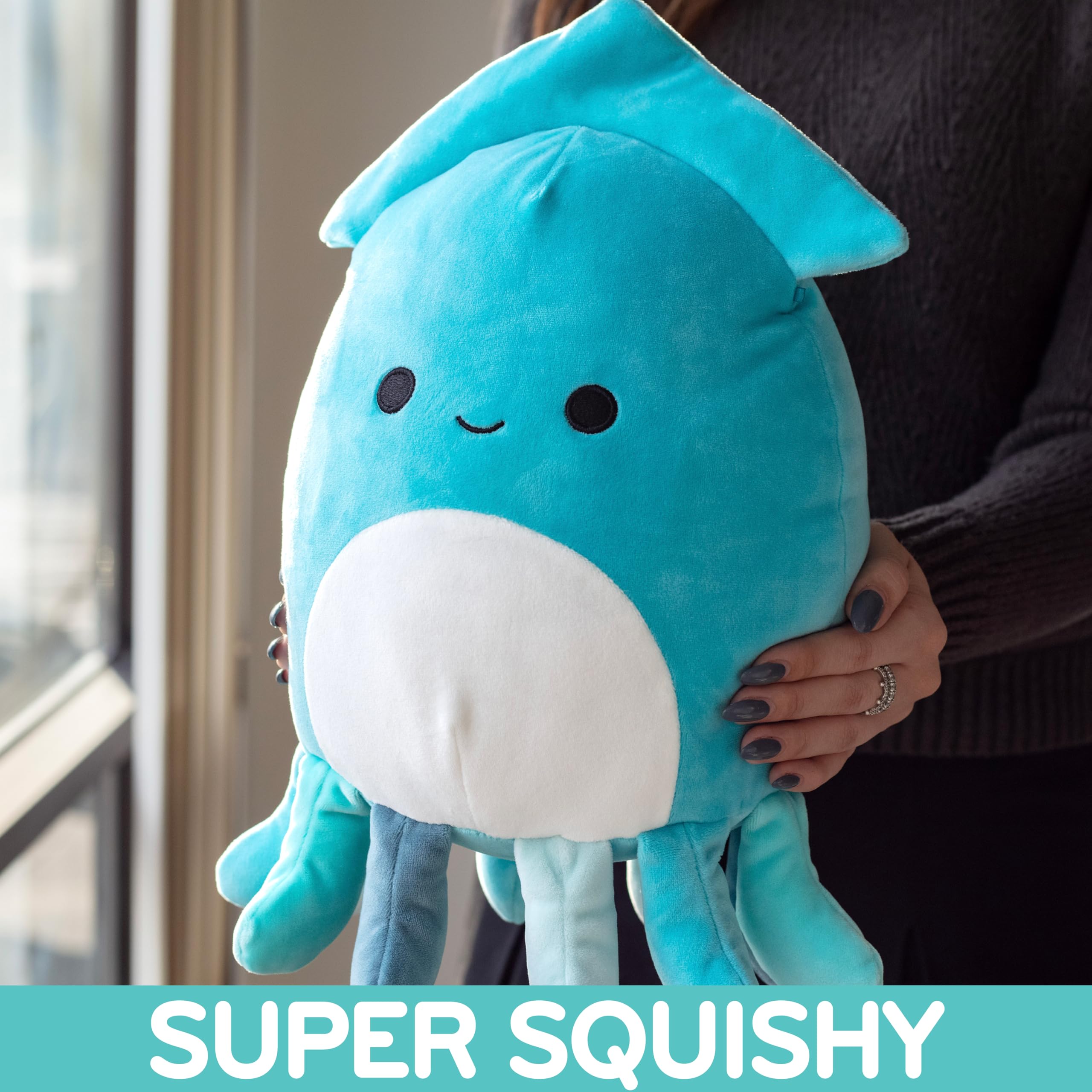 Squishmallows 10-Inch Sky The Teal Squid - Official Jazwares Plush - Collectible Soft & Squishy Sea Stuffed Animal Toy - Add to Your Squad - Gift for Kids, Girls & Boys