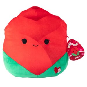 squishmallows original 10-inch walsh the red rose - official jazwares plush - collectible soft & squishy flower stuffed animal toy - add to your squad - gift for kids, girls & boys