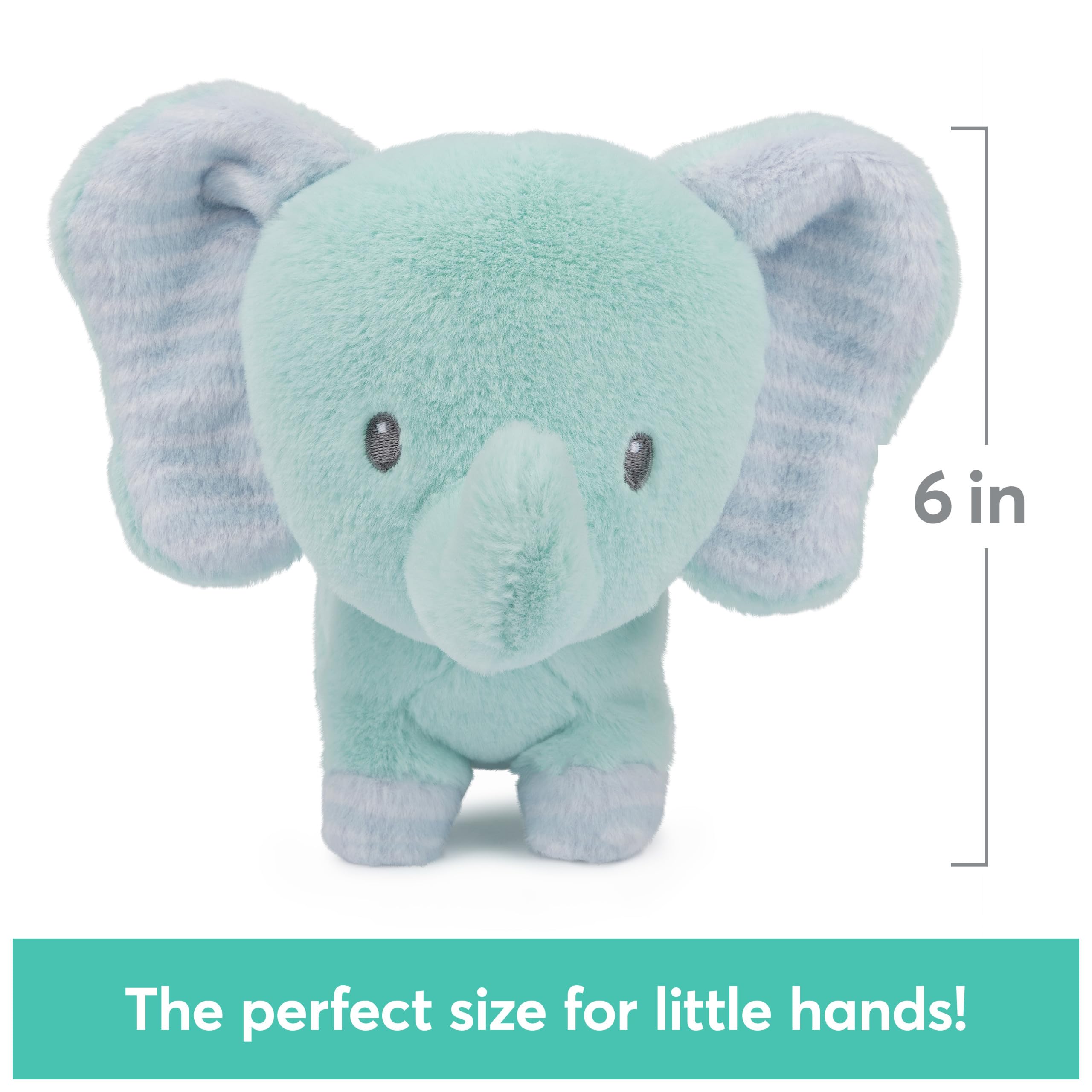 GUND Baby Safari Friends Collection Plush Elephant with Chime, Sensory Toy Stuffed Animal for Babies and Newborns, Teal, 7"