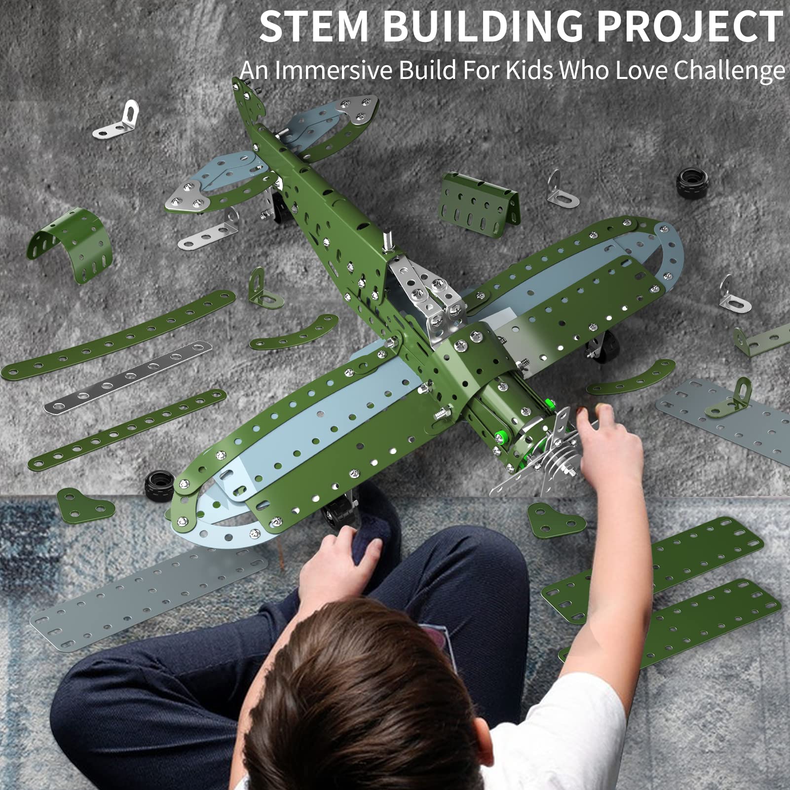 Garbo Star STEM Building Projects Model Airplane Set - 285 Pieces STEM Project Building Toys for Kids Ages 8-12-16, Assembly Science Kit Educational Birthday Gift for Kids Boys 8 9 10 11 12 Years Old