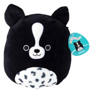 squishmallows original 10-inch monty the border collie - official jazwares plush - collectible soft & squishy puppy stuffed animal toy - add to your squad - gift for kids, girls & boys