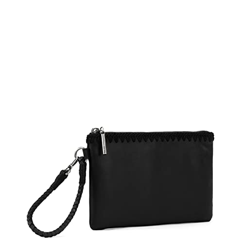 The Sak Vita Wristlet in Leather, Convertible Design with Adjustable Straps, Black