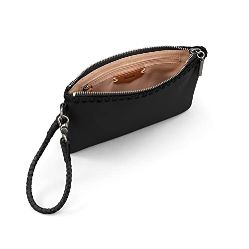 The Sak Vita Wristlet in Leather, Convertible Design with Adjustable Straps, Black