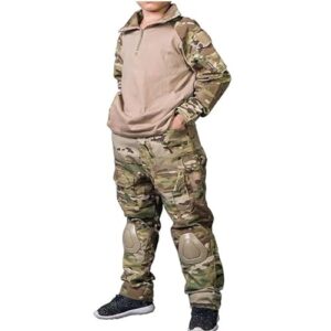 emersongear tactical airsoft kids uniform,boys soldier pants and shirt,children bdu hunting military camouflage combat suit (7 years)