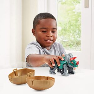 VTech Switch and Go Hatch and Roaaar Egg Triceratops Race Car Green