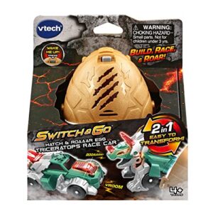 VTech Switch and Go Hatch and Roaaar Egg Triceratops Race Car Green