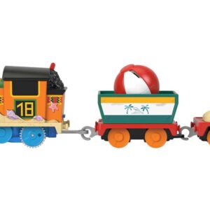 Thomas & Friends Motorized Toy Train Beachy Nia Battery-Powered Engine with Beach Ball Cargo for Preschool Kids Ages 3+ Years