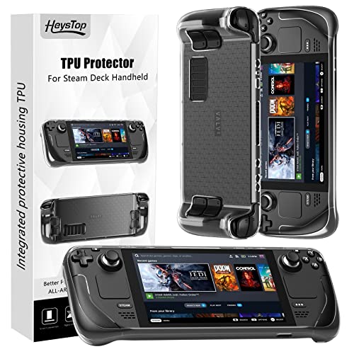 HEYSTOP Steam Deck Case Clear, Protective Case for Steam Deck, Compatible with Steam Deck 2022, TPU Soft Cover Protector with Full Protection, Shock-Absorption, Anti-Slip & Scratch Design