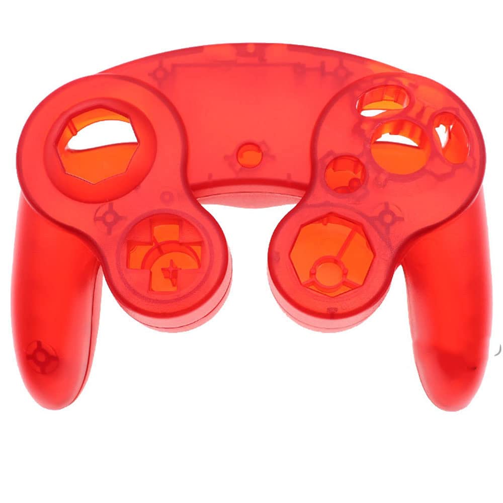 Replacement Handle Housing Cover Shell Case for NGC Gamecube Controller Games Handle Protective Case (Clear Red)