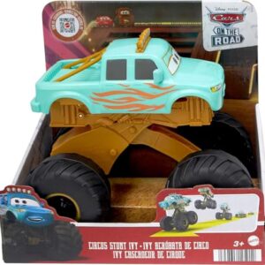 Mattel Disney and Pixar Cars On The Road Toys, Circus Stunt Ivy Vehicle, Jumping Monster Truck Inspired by Mattel Disney+ Show