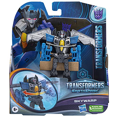 Transformers EarthSpark Warrior Class Skywarp Action Figure, 5-Inch, Robot Toys for Kids, Ages 6 and Up