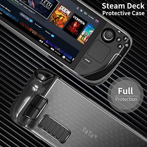 HEYSTOP Steam Deck Case Clear, Protective Case for Steam Deck, Compatible with Steam Deck 2022, TPU Soft Cover Protector with Full Protection, Shock-Absorption, Anti-Slip & Scratch Design