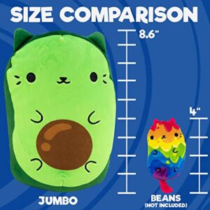 Cats vs Pickles - Jumbo - AvoCatO - 8" Super Soft and Squishy Bean-Filled Weighted Stuffed Animals - Great for Kids, Boys, & Girls - Collect as Desk Pets, Fidget Toys, or Sensory Toys. (V1066)